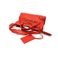 Balenciaga Classic City Leer in Rood