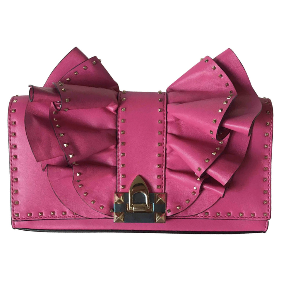 Valentino Garavani Pochette in Pelle in Fucsia