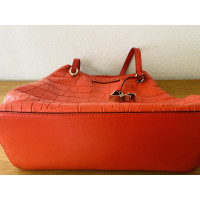 Diane Von Furstenberg Shopper Leather in Orange