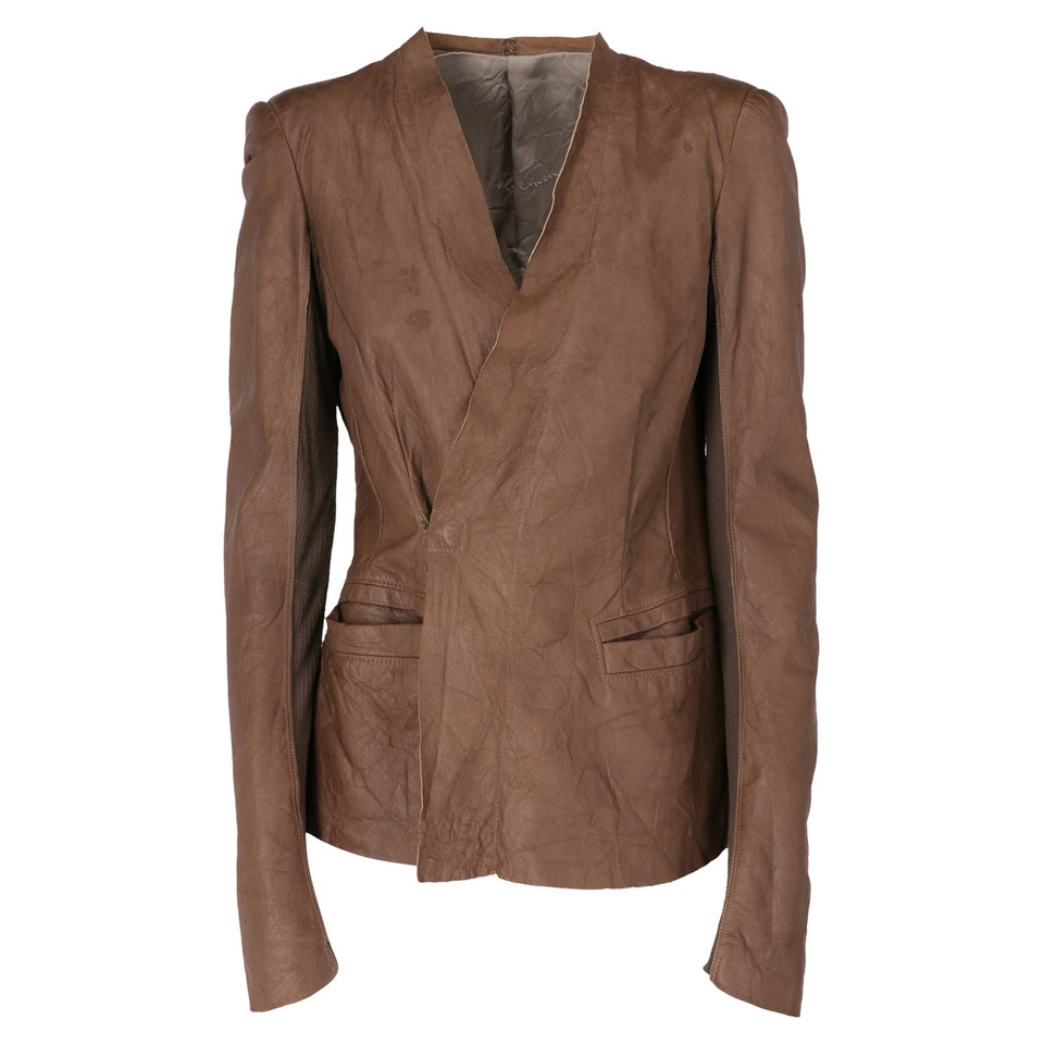 Rick Owens Jacke/Mantel aus Leder in Braun