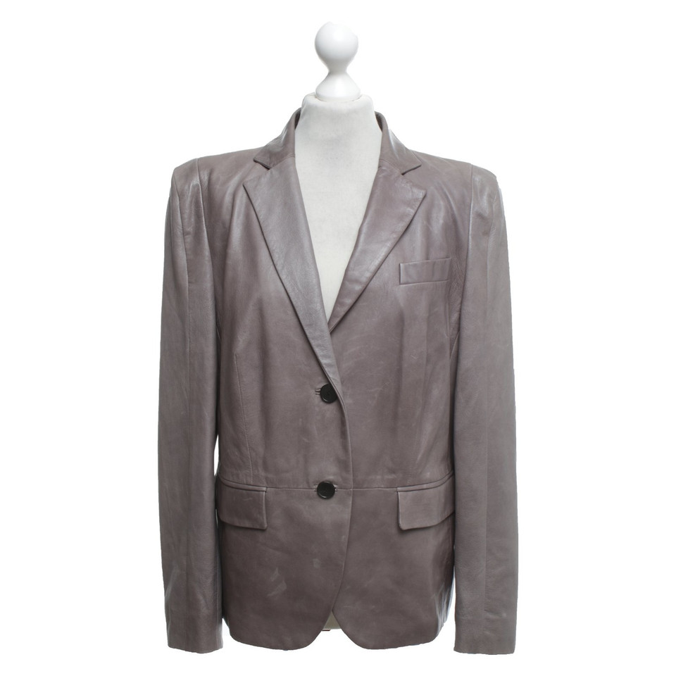 St. Emile Lederjacke in Grau