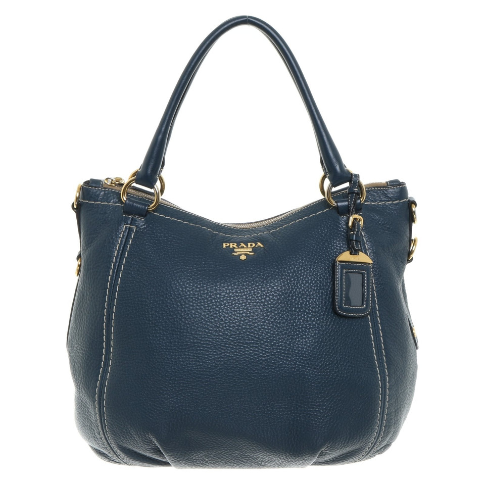 Prada Lederen handtas in blauw