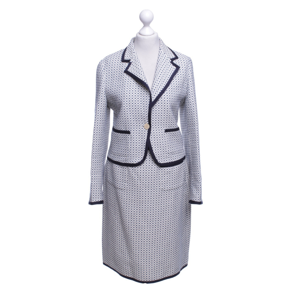 Max Mara Costume in wool white / dark blue