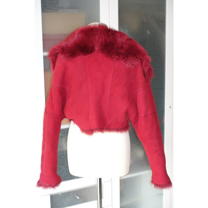 Strenesse Jacke/Mantel aus Pelz in Rot