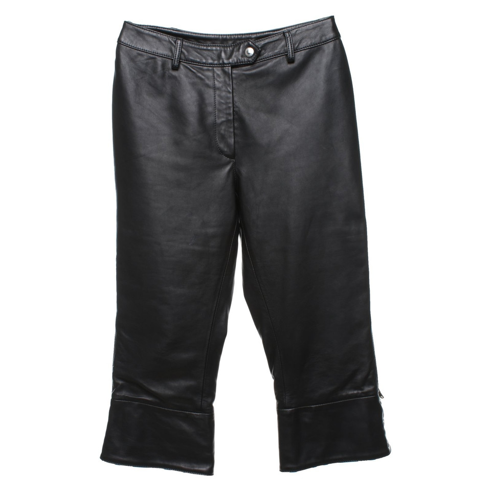 Dolce & Gabbana Pantalon en cuir noir