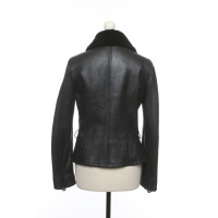 Giorgio Armani Jacket/Coat Leather in Black
