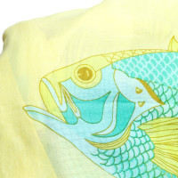 Hermès Tissu à imprimé poisson