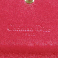 Christian Dior Täschchen/Portemonnaie aus Leder in Rot
