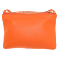 Céline Trio Small Leer in Oranje