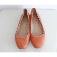 Chloé Slipper/Ballerinas aus Leder in Orange