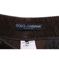 Dolce & Gabbana Paio di Pantaloni in Cotone in Marrone