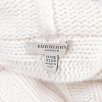 Burberry Poncho tricoté en laine à la crème