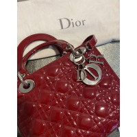 Christian Dior Lady Dior Medium aus Lackleder in Rot