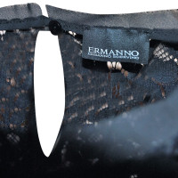 Ermanno Scervino Velours stud blouse en dentelle