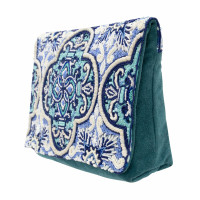 Camilla Clutch Suède in Blauw