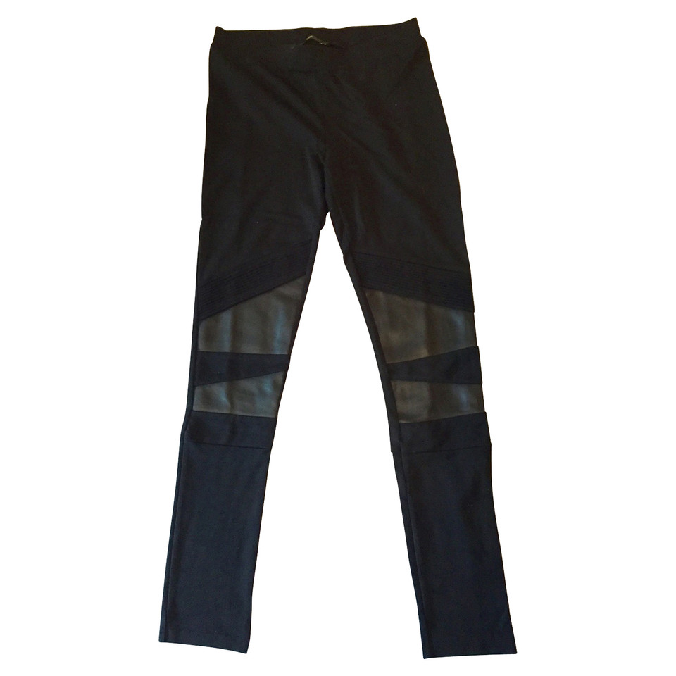 Maje Leggings with leather insert