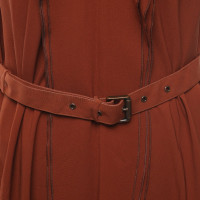 Bottega Veneta Silk dress in rust brown
