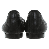 Christian Dior Slipper/Ballerinas aus Leder in Schwarz