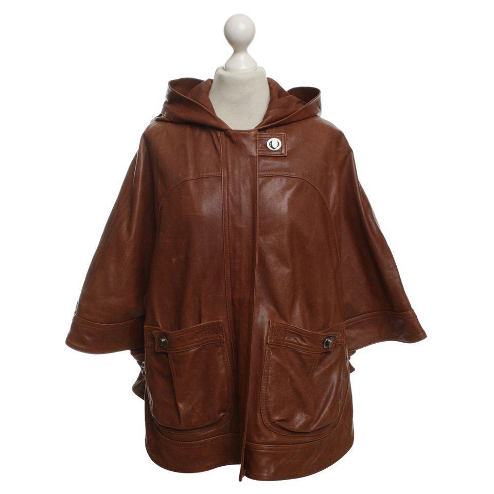 Hoss Intropia Leather Cape brown