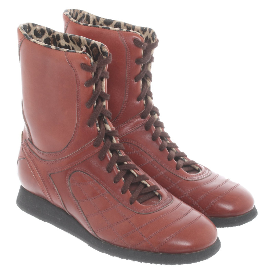 Dolce & Gabbana Ankle boots Leather in Red