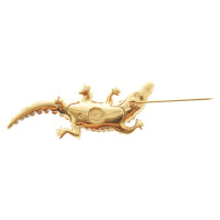 Swarovski Gouden krokodil broche