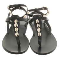 Ancient Greek Sandals Sandals Leather in Black