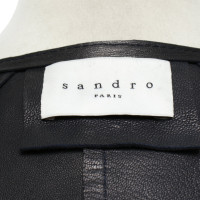Sandro Jacket/Coat Leather in Blue