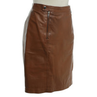 Bruuns Bazaar Leather skirt in Cognac