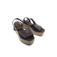 Massimo Dutti Wedges aus Leder in Braun