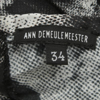 Ann Demeulemeester Seidentop in Schwarz/Weiss