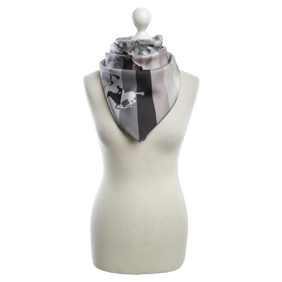 Hermès silk carré scarf in grey