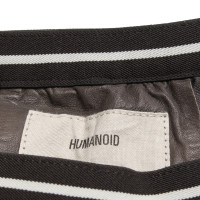 Humanoid Pantalon en cuir couleur taupe