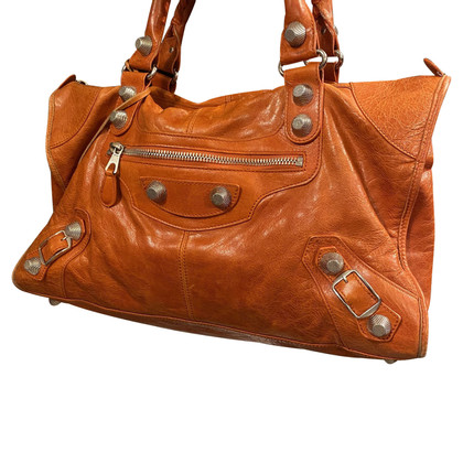 Balenciaga City Bag aus Leder in Orange