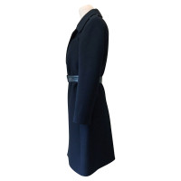 Saint Laurent Manteau en laine avec ceinture en cuir