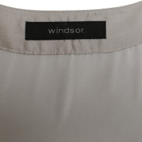 Windsor zijden jurk in lichtgrijs