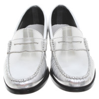 Re/Done Slippers/Ballerinas Leather in Silvery