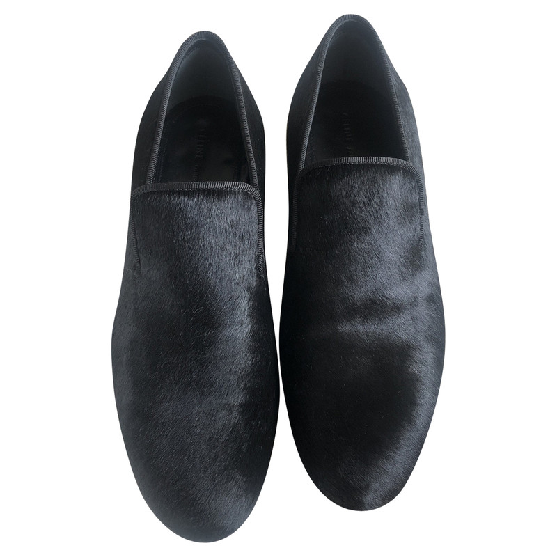 Céline Slippers/Ballerinas Fur in Black 