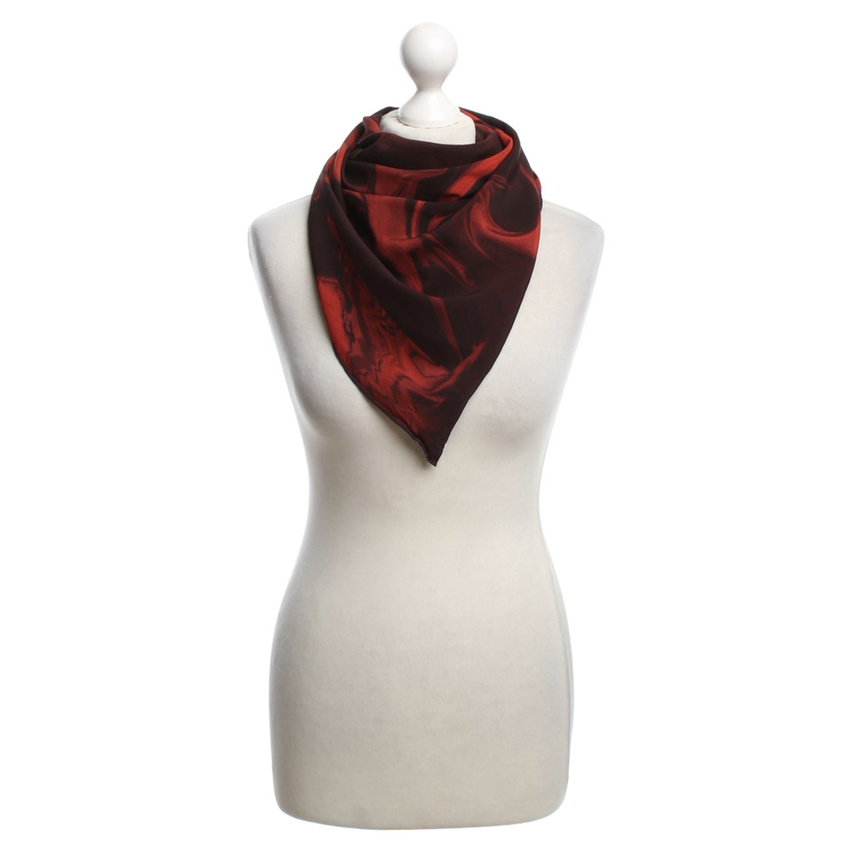 Gucci sciarpa di seta di colore rosso / nero