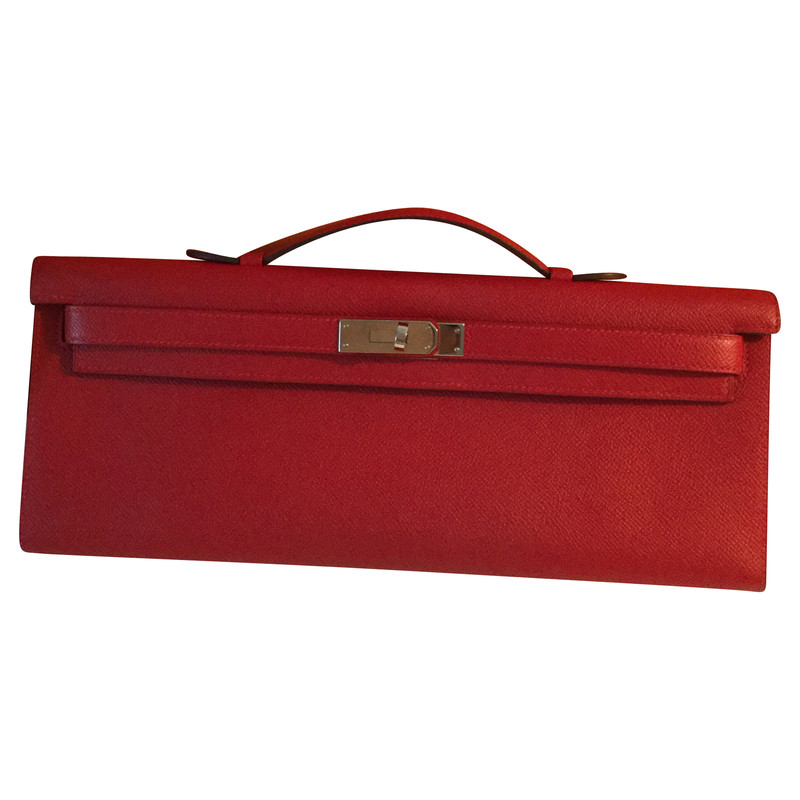 Hermès "Kelly Clutch" in Orangerot