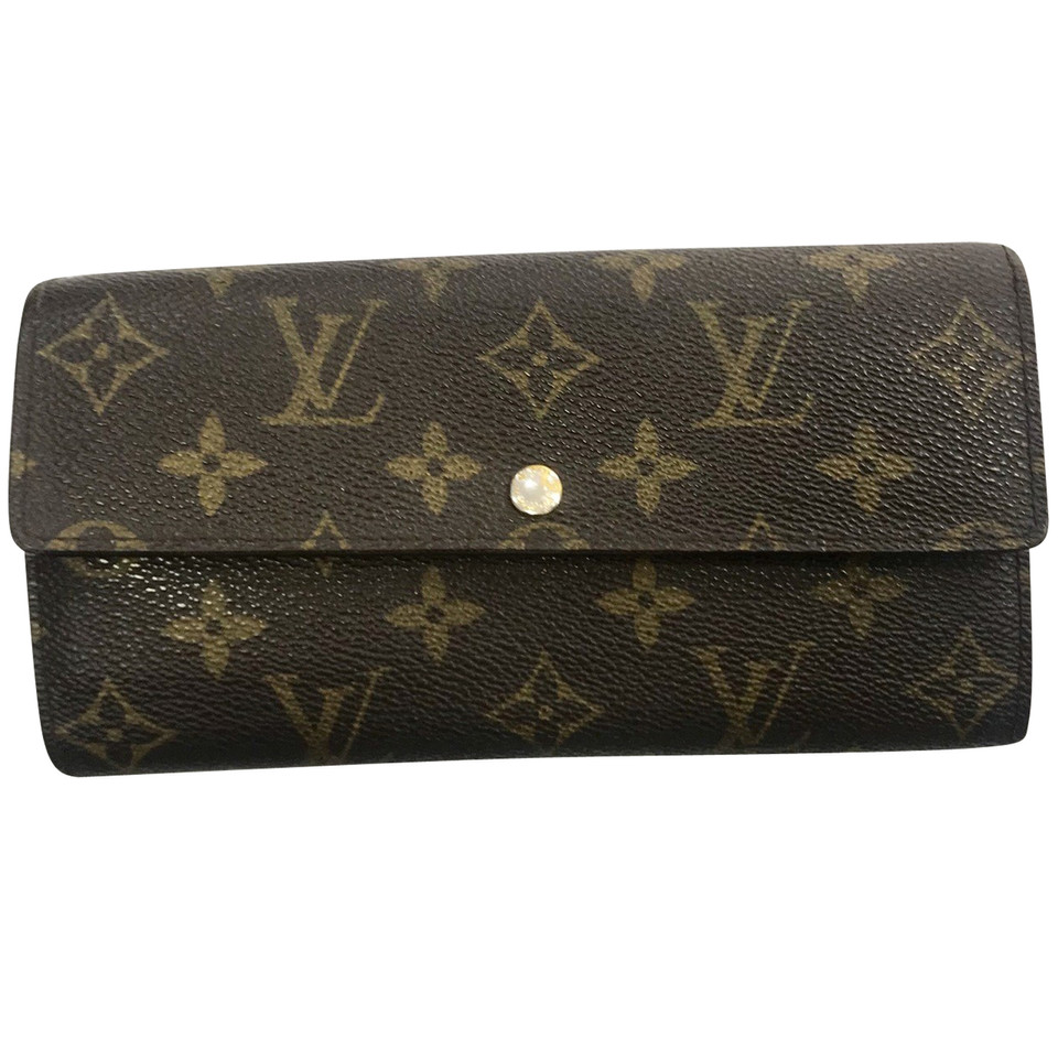 Louis Vuitton Täschchen/Portemonnaie aus Canvas in Braun