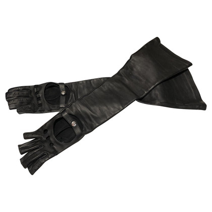 Chanel Handschoenen Leer in Zwart