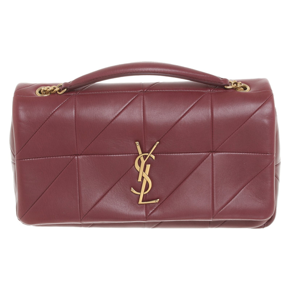 Saint Laurent Chain Bag Leer in Bordeaux