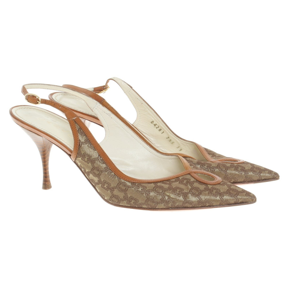 Casadei Slingbacks in Goldbraun