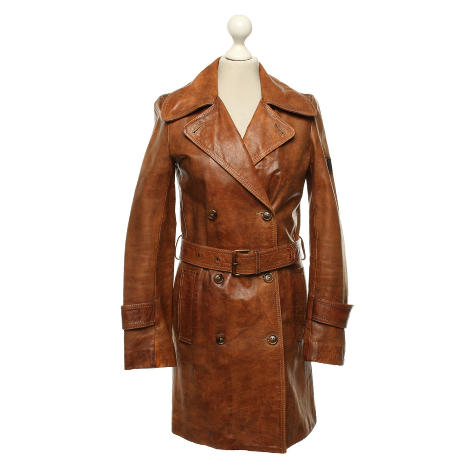 Belstaff Manteau en cuir marron