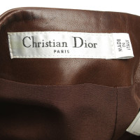 Christian Dior Lederen rok in bruin