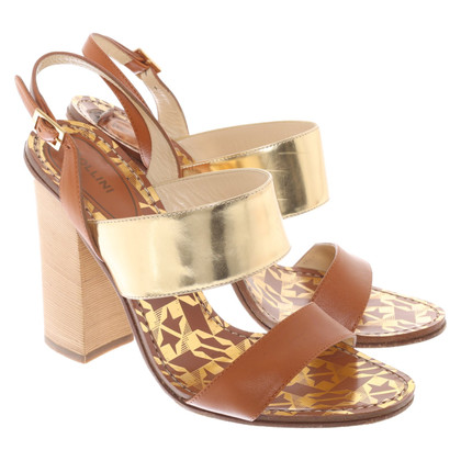 Pollini Sandals Leather in Brown