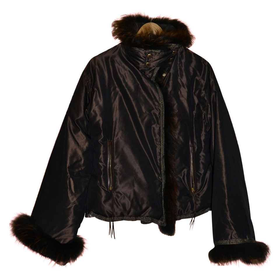 Roberto Cavalli padded jacket with fur