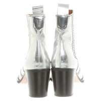 Ganni Ankle boots Leather in Silvery