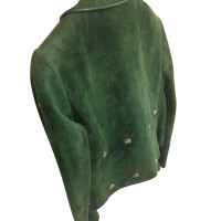 Gucci Giacca/Cappotto in Pelle scamosciata in Verde