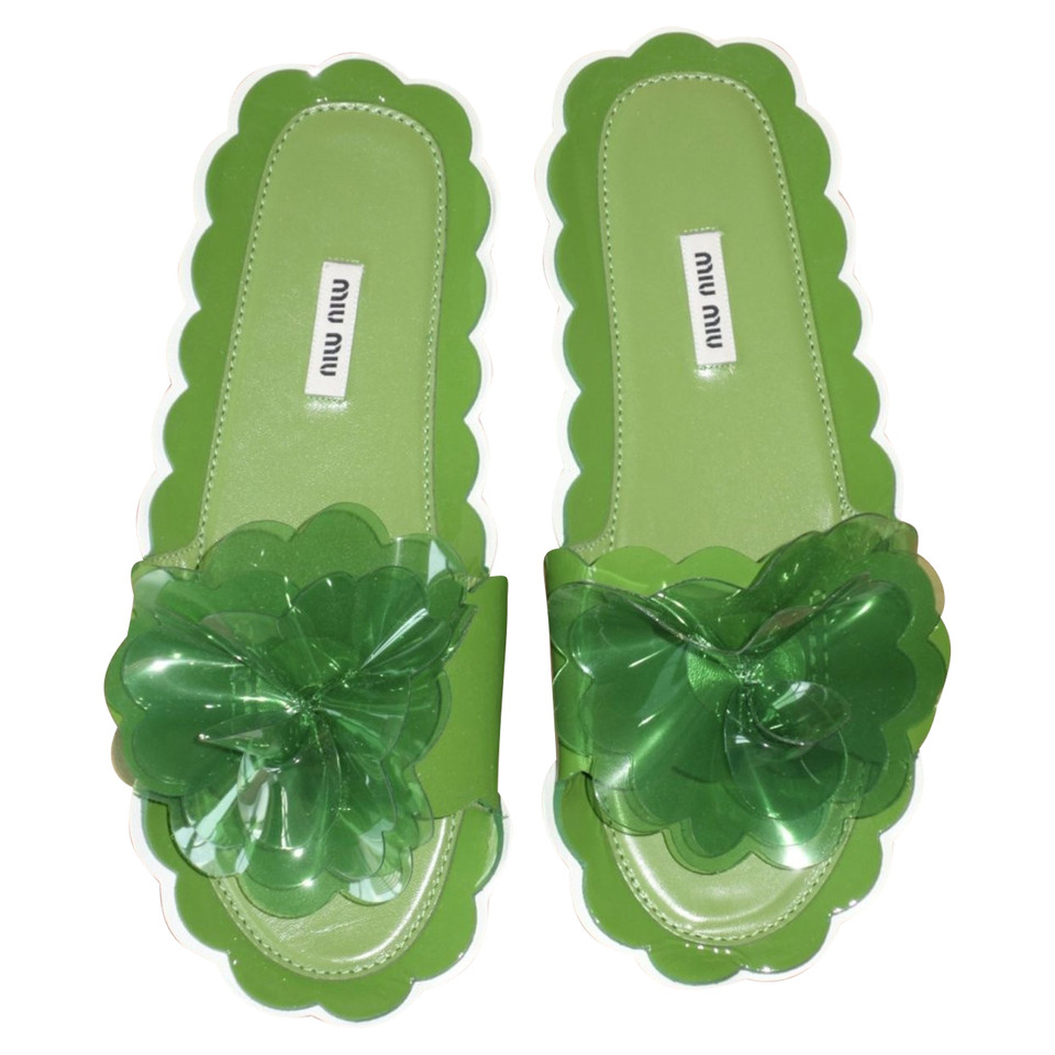 Miu Miu Sandals Leather in Green